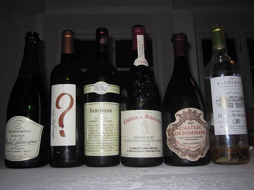 Wines we tried.